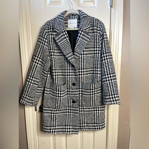 AMERICAN EAGLE plaid tweed pea coat size medium